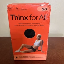 Thinx For All Period Underwear Brief Black Women’s Size S All-Day Absorbency NIB
