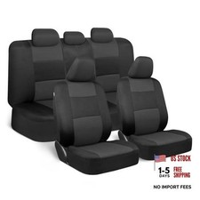 PolyPro Car Seat Covers Full Set in Charcoal on Black Front Charcoal Gray