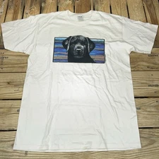 Adult Large Vintage 90’s Tradewinds Labrador Black Lab Anvil USA T-Shirt