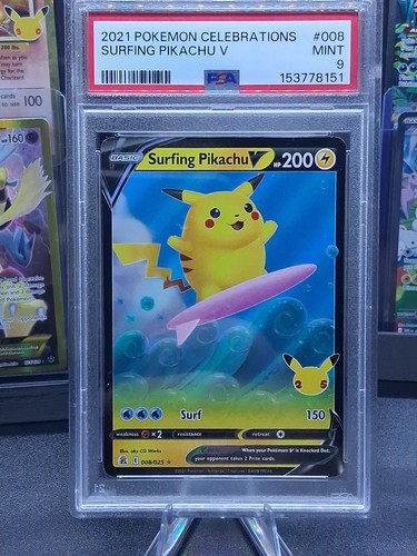  Pokemon Celebrations Surfing Pikachu V #8 PSA 9