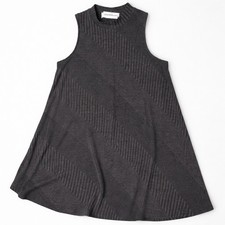 Lucky Brand Women’s Sleeveless Dress Size XlGray Ribbed A-Line Mock Neck Casual