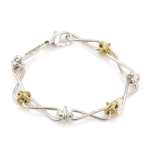 Tiffany & Co. Infinity Link Bracelet Picasso Sterling Silver 18k Yellow G