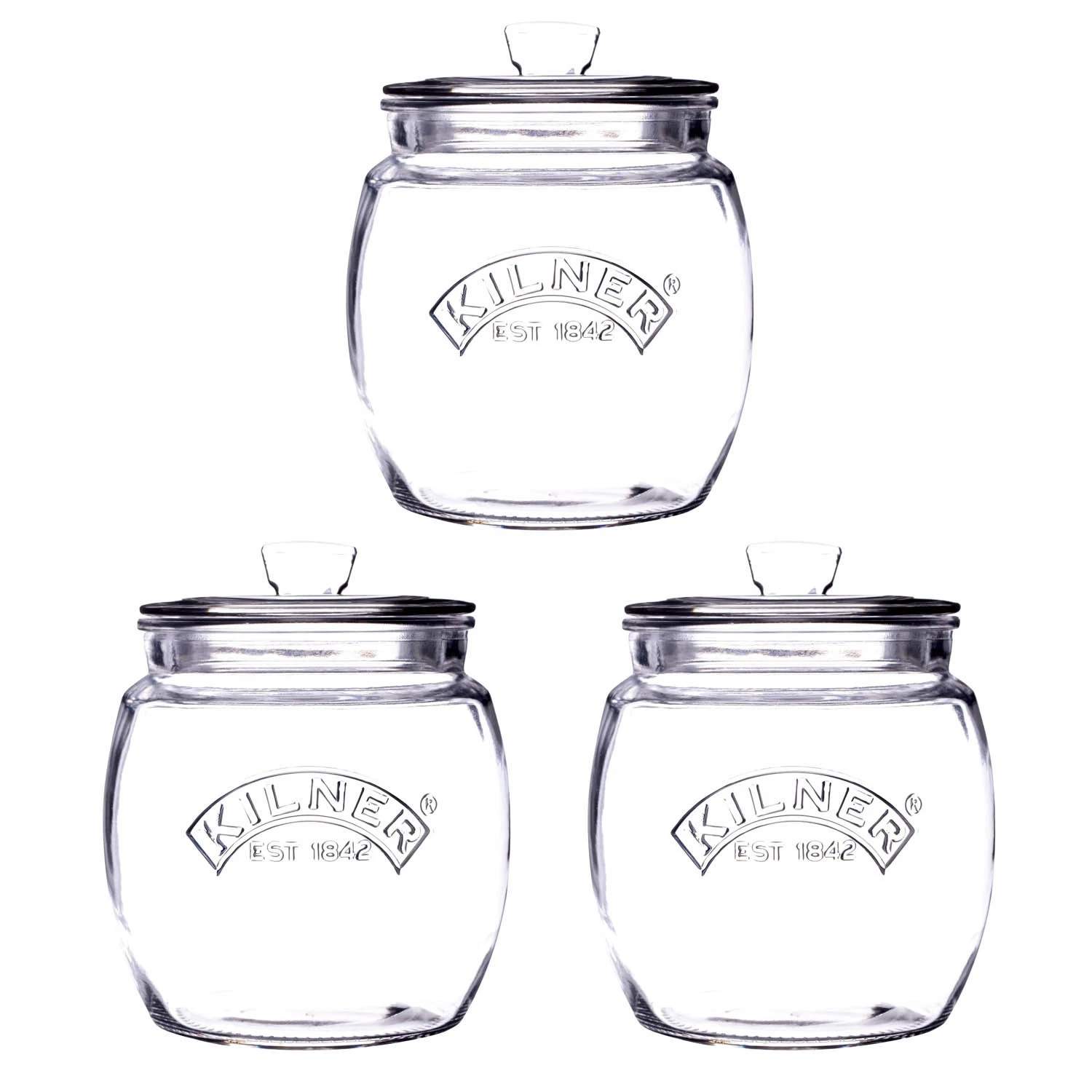 3pcs Kilner 850ml Glass Push Top Tea Coffee Sugar Airtight Storage Canister Jar
Opens in a new windo