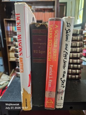 248# Comedy Humor Memoir 4 Book Lot Jackie Mason Will Rogers Alan King HC