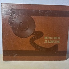 Vintage 10" 78 Binder Record Brown Storage Case W/11 Records