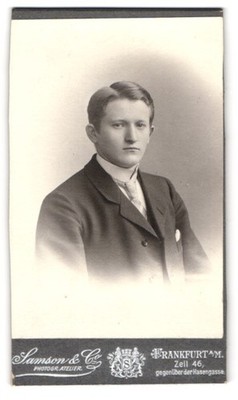 Fotografie Samson &amp Co, Frankfurt a. M., Zeil 46, Porträt eines jungen Manne 