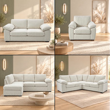 Amalfi Dino Corner Sofa 4 5 Seater Symmetrical 3+2 Boucle Teddy Fabric