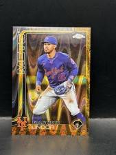 #1 Francisco Lindor 2025 Topps Gilded Collection /25 Mets Gold RayWave Ref