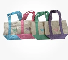 Trader Joe’s Mini Pastel Canvas Tote Bag Set Of 4 Colors NWT