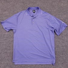 FJ FootJoy ProDry Golf Polo Mens L Performance Stretch Striped Sleeve Logo