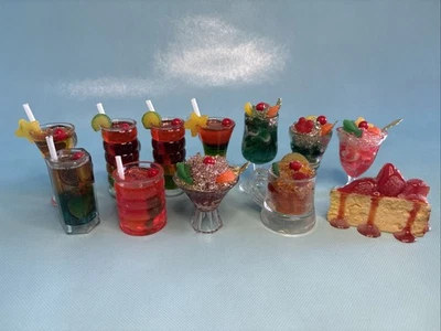 12 Vintage Cocktail Glass Magnets Epoxy Resin Drinks 3” - Image 1 of 4