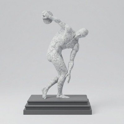 Discobolus (Diskuswerfer) Statue - antike griechische Sportler Skulptur (20 cm)