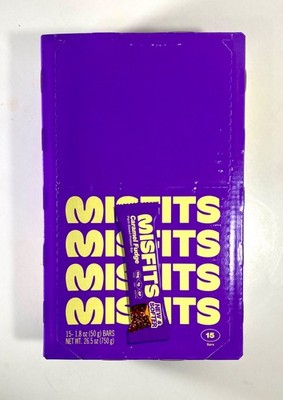 MISFITS Caramel Fudge Protein Bar, 15 Bars, 15g Protein, Vegan & GF, New Recipe