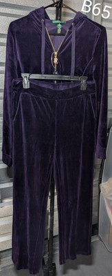 Lauren Ralph Lauren purple tracksuit S/M velvet velour jacket