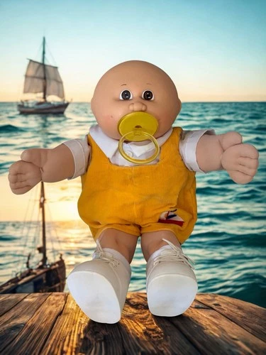 Cabbage Patch Kids Doll, Bald Preemie, Brown Eyes, No Hair, Pacifier, HM 4