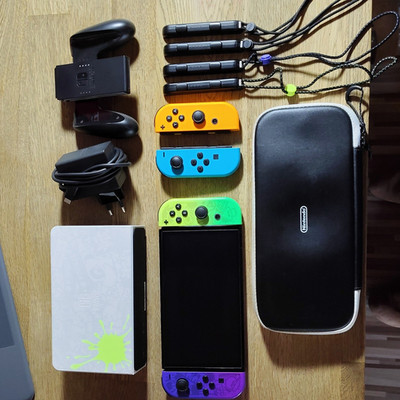 Nintendo Switch OLED Splatoon 3 Edition Konsole 32GB mit Joy-Con, Dock, Tasche