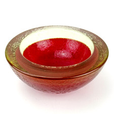 GALLIANO FERRO Glas Aschenbecher Corroso Sommerso Vintage Ashtray Bowl Design