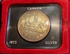 1972 CANADIAN SILVER DOLLAR COIN Toned