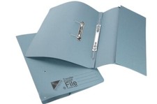Blue Foolscap Pocket Transfer Spring Files 285gsm 32mm Capacity