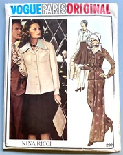 VOGUE PARIS ORIGINAL NINA RICCI #2909 UN-CUT/COMPLETE  SZ.12