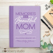 Memories of My Mom Memorial Journal Personalized Loss of Mother Heaven Grief