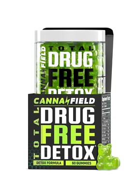 CannaField Total Drug Free Daily Detox Formula Body Cleanse 60 Gummies EXP 6/26