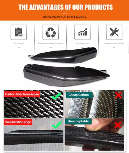 For BMW F06 F12 F13 650i M Sport 12-18 Carbon Fiber Front Bumper Splitter Fins - Picture 2 of 11