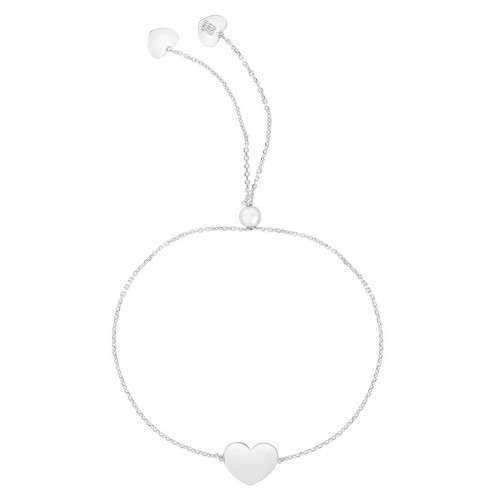 14K Real Gold White Rose Cable Heart Friendship Bolo Bracelet 9.25" Adjustable - Picture 4 of 17
