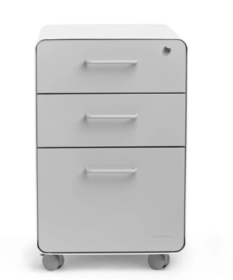 Stow 3-Drawer File Cabinet, Rolling White Gray By Poppin (NEW IN BOX)