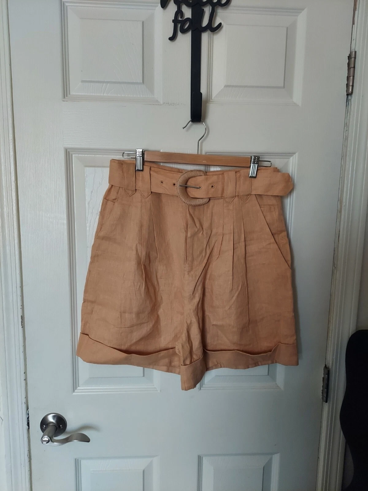 Farm Rio belted Linen Shorts SzM.