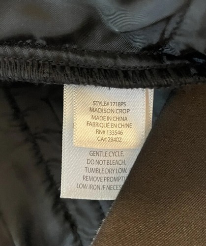 Ecru Madison Power Stretch Pant In Black Ankle Crop Women Size 10 - Picture 5 of 6