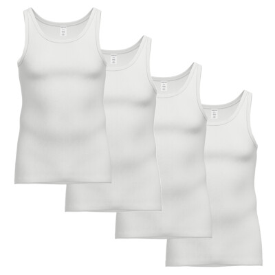 4er Pack - Ammann - Herren - Organic Cotton Doppelripp - Unterhemd / Tank Top