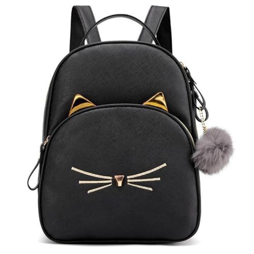 black mini cat backpack Mini Backpack for Girls Teens Women Small Cat Backpack Purse Black