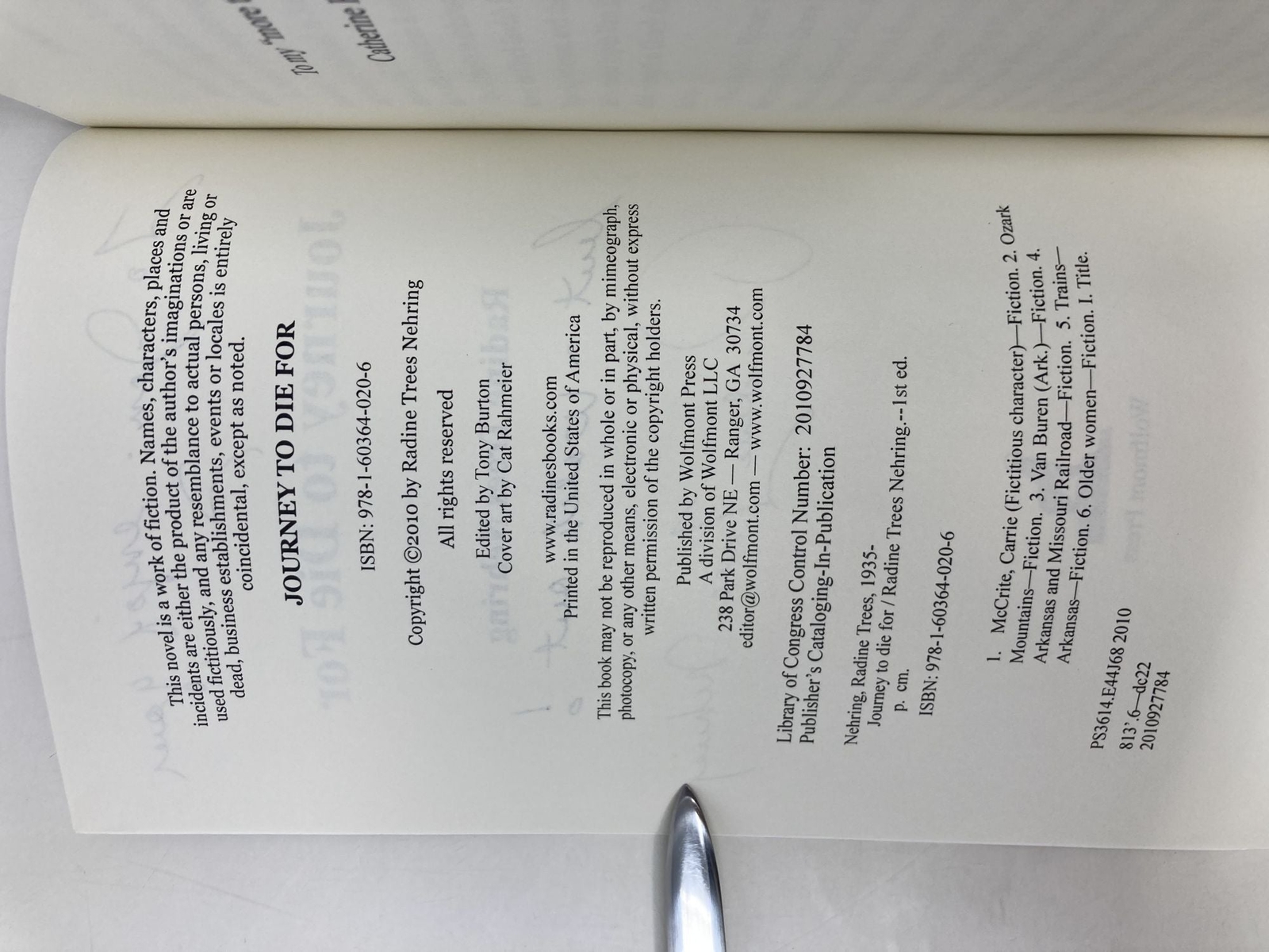 Journey to Die for by Radine Trees Nehring Signed First 1st Edition LN PB 2010