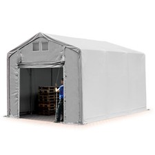 TOOLPORT Industrial Tent  3x6 m Storage Tent grey PVC 850 N with pull up gate