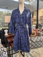 Lauren Ralph Lauren Silky Blue Paisley Robe Small - Rare