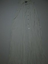 NWT Forever 21 Womens Size M Shirt Dress White Woven Collared Buttons Front