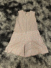 Vintage 1960s Blue Multicolored Flower Cottagecore/Peasant Romper Small