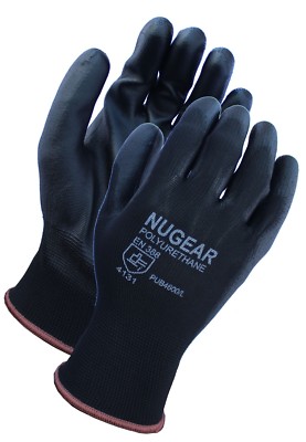 12 PAIRS POLYURETHANE (PU) PALM COATED PROTECTIVE SAFETY WORK GLOVES