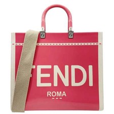 FENDI Sunshine Medium Leather Crossbody Tote Bag Light Pink