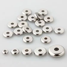 100pcs 304 Stainless Steel Flat Round Spacer Beads DIY Jewelry Making 4~6mm