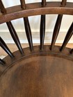 Vintage S Bent & Bros Colonial Windsor Captain Spindles Chair Dark Solid Wood — photo 4