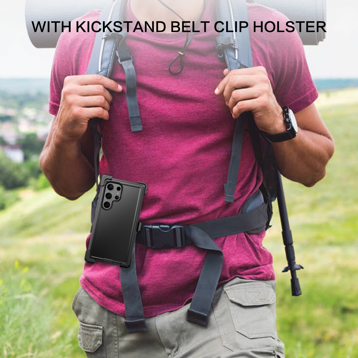 Étui Ceinture Cuir Pour Smartphone - Compatible IPhone, Samsung Galaxy - Porte-Téléphone Homme