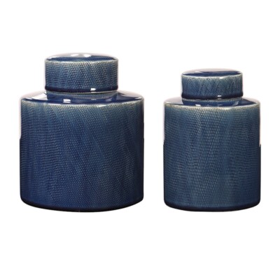 Uttermost Saniya Blue Containers, Set of 2 - 18989