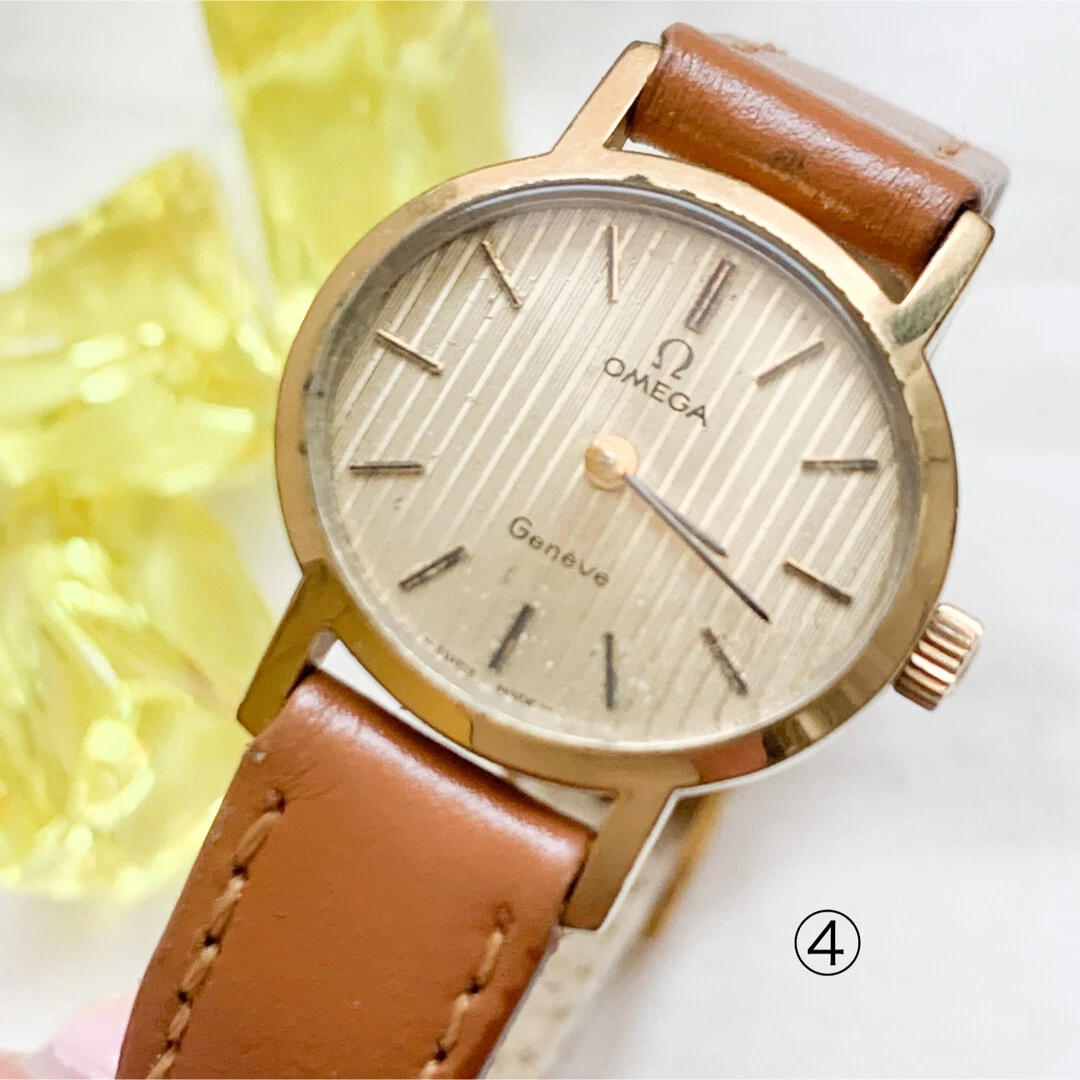 Omega Geneve Watch Ladies 22mm Oval Manual Gold Dial Vintage Swiss.