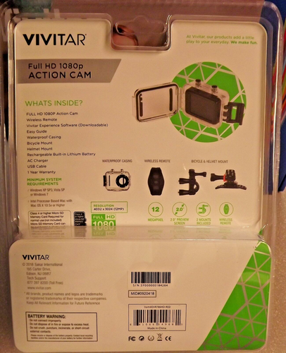 Vivitar DVR786-RED/KT2-MCF Action Camera Bundle - Picture 5 of 6