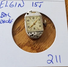 LADIES ELGIN WRIST WATCH MOVEMENT    15J       #E211