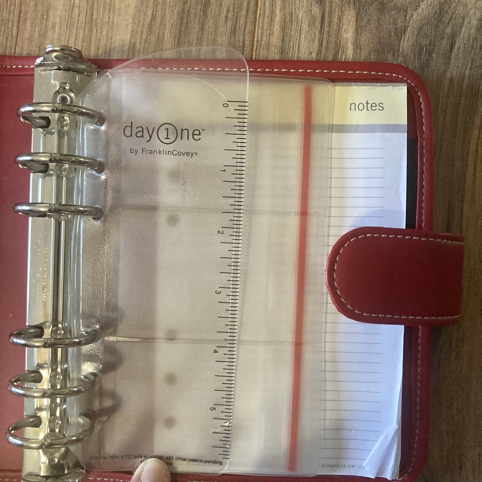 Franklin Covey Day One Red 6 Ring Binder Planner compact 4.25 x 6.75 eBay