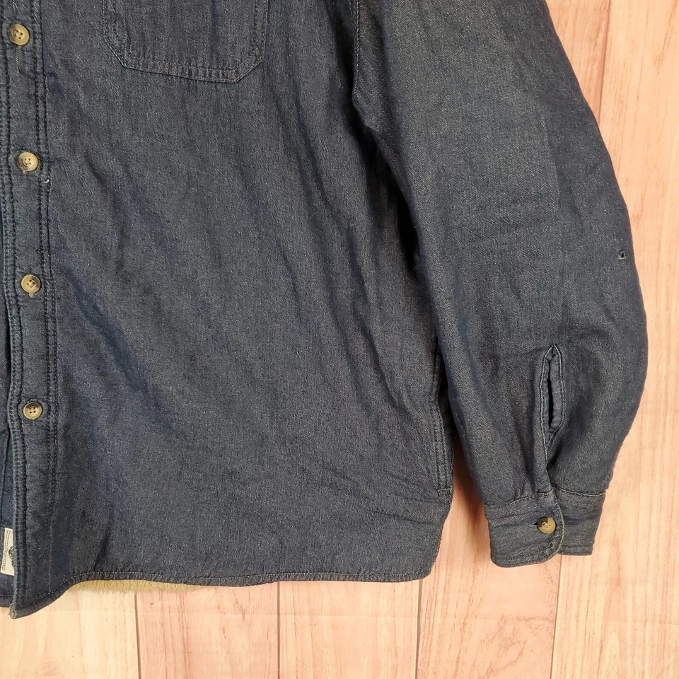 Куртка мужская Wrangler 2XL синяя джинсовая шакет шерпа с подкладкой на пуговицах - Изображение 3 из 4