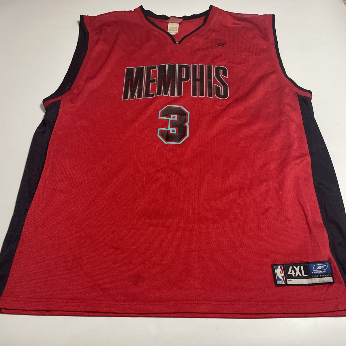 Vtg Memphis Grizzlies #3 Troy Bell Red Jersey Reebok 4XL NBA